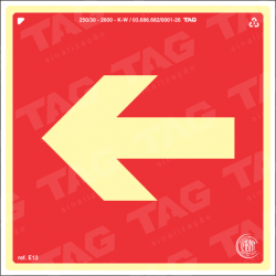 Placa / Sinalização - Referência E13 - Seta à esquerda