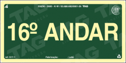 Placa / Sinalização - Referência S17-16 - Pavimentos