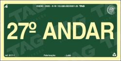 Placa / Sinalização - Referência S17-27 - Pavimentos