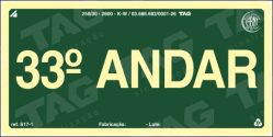Placa / Sinalização - Referência S17-33 - Pavimentos