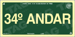 Placa / Sinalização - Referência S17-34 - Pavimentos