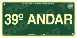 Placa / Sinalização - Referência S17-39 - Pavimentos