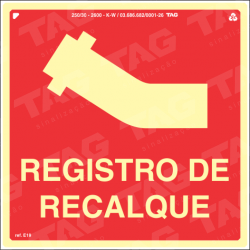 Placa / Sinalização - Referência E19 - Registro de Recalque