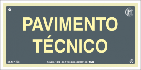Placa / Sinalização - Referência S17-TEC - Pavimentos