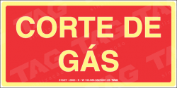 Placa / Sinalização - Referência MA9 - Mensagens Adicionais - corte de gás