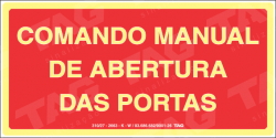 Placa / Sinalização - Referência MA13 - Mensagens Adicionais - comando manual de abertura de portas