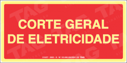Placa / Sinalização - Referência MA18 - Mensagens Adicionais - corte geral de eletricidade