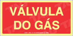 Placa / Sinalização - Referência MA21 - Mensagens Adicionais - válvula do gás