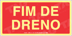 Placa / Sinalização - Referência MA27 - Mensagens Adicionais - fim de dreno