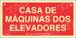 Placa / Sinalização - Referência MA29 - Mensagens Adicionais - casa de máquinas dos elevadores