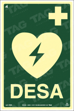 Placa / Sinalização - Referência EM6 - Equipamentos de Emergência - DESA