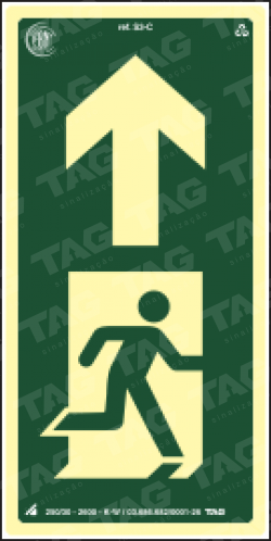 Placa / Sinalização - Referência I-S3C - Nível Inferior - Saída de Emergência
