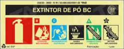 Placa / Sinalização - Referência E6-P - Extintor de Pó BC