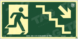 Placa / Sinalização - Referência S8 - Orientação e Salvamento - Escada Saída de Emergência