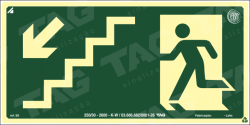 Placa / Sinalização - Referência S9 - Orientação e Salvamento - Escada Saída de Emergência