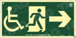 Placa / Sinalização - Referência S15-D - Orientação e Salvamento - Saída de Emergência Acessível Cadeirante