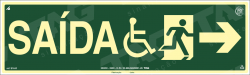 Placa / Sinalização - Referência S16-D - Orientação e Salvamento - Saída de Emergência Acessível Cadeirante