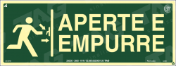 Placa / Sinalização - Referência S18 - Orientação e Salvamento - Aperte e Empurre