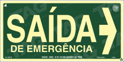 Placa / Sinalização - Referência S23-D - Orientação e Salvamento - Saída de Emergência