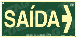 Placa / Sinalização - Referência S24-D - Orientação e Salvamento - Saída de Emergência