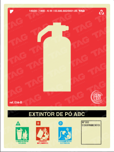 Placa / Sinalização - Referência E56-B - Extintor