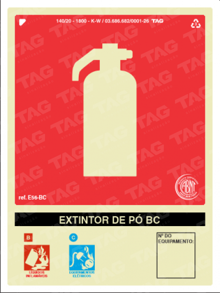 Placa / Sinalização - Referência E56-BC - Extintor