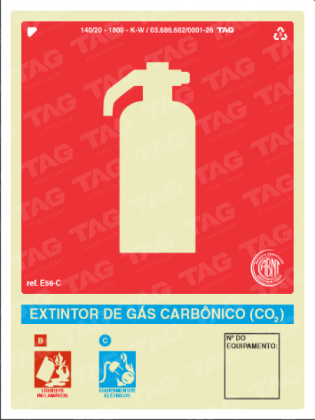 Placa / Sinalização - Referência E56-C - Extintor