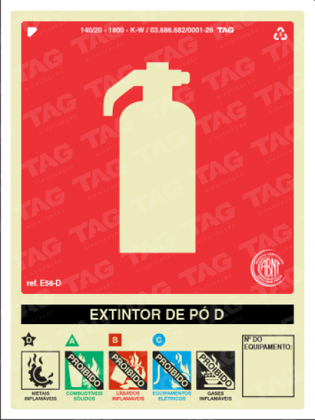Placa / Sinalização - Referência E56-D - Extintor