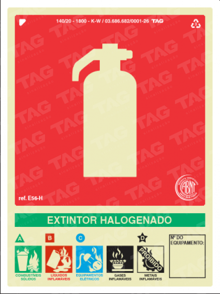 Placa / Sinalização - Referência E56-H - Extintor