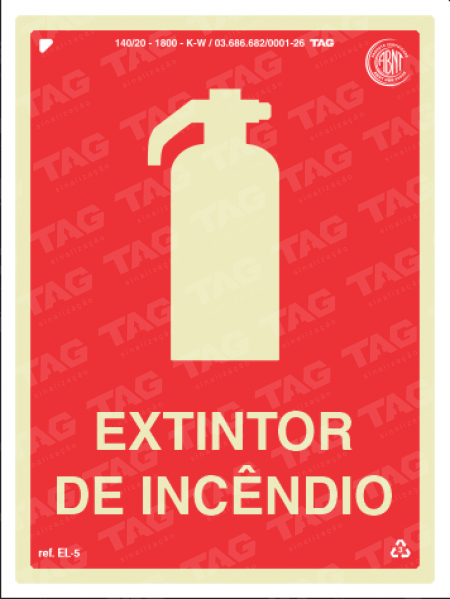 Placa / Sinalização - Referência EL-5 - Extintor