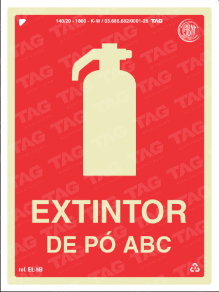 Placa / Sinalização - Referência EL-5B - Extintor