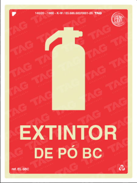 Placa / Sinalização - Referência EL-5BC - Extintor