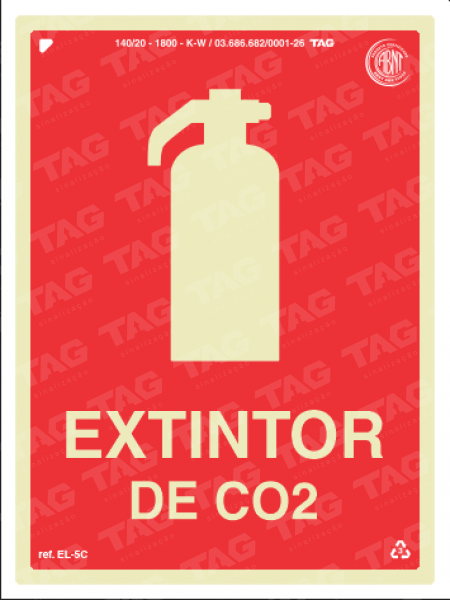 Placa / Sinalização - Referência EL-5C - Extintor