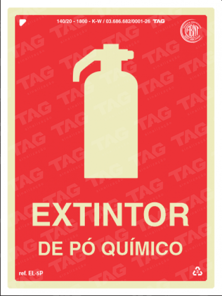 Placa / Sinalização - Referência EL-5P - Extintor