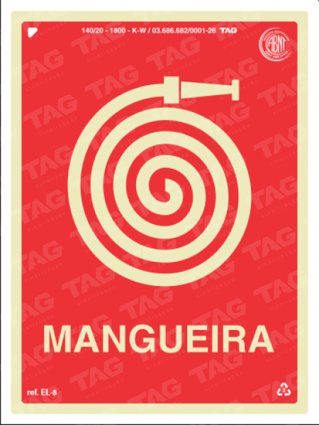 Placa / Sinalização - Referência EL-8 - Mangueira