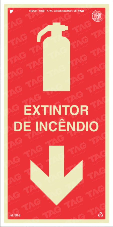 Placa / Sinalização - Referência EK-5 - Extintor