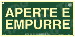 Placa / Sinalização - Referência S28 - Orientação e Salvamento - Aperte e Empurre
