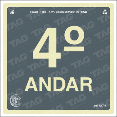 Placa / Sinalização - Referência S17-4 - 4º andar