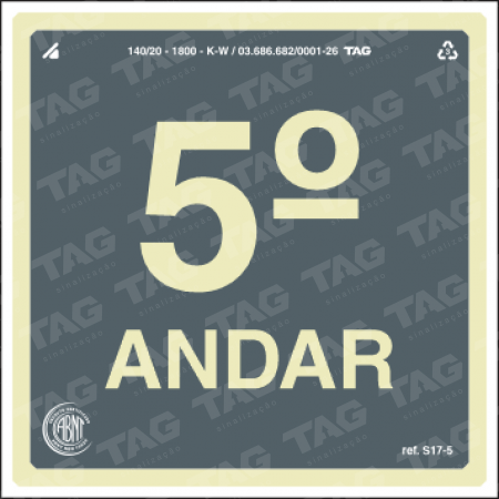 Placa / Sinalização - Referência S17-5 - 5º andar