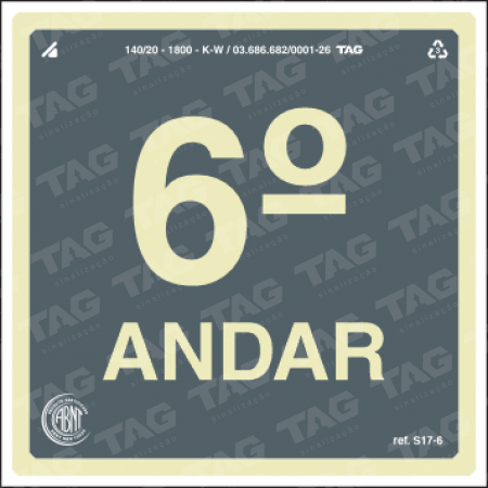 Placa / Sinalização - Referência S17-6 - 6º andar