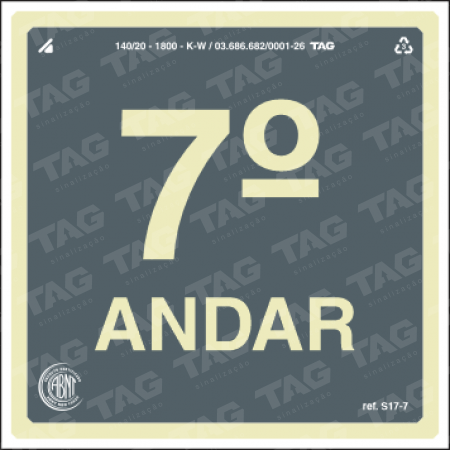 Placa / Sinalização - Referência S17-7 - 7º andar