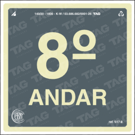 Placa / Sinalização - Referência S17-8 - 8º andar
