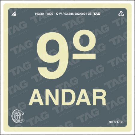 Placa / Sinalização - Referência S17-9 - 9º andar