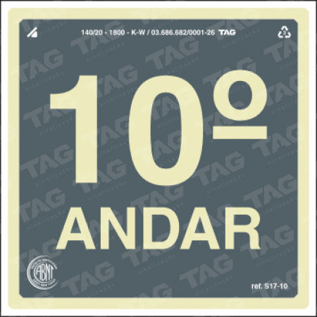 Placa / Sinalização - Referência S17-10 - 10º andar