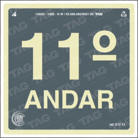 Placa / Sinalização - Referência S17-11 - 11º andar