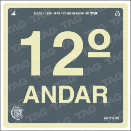 Placa / Sinalização - Referência S17-12 - 12º andar