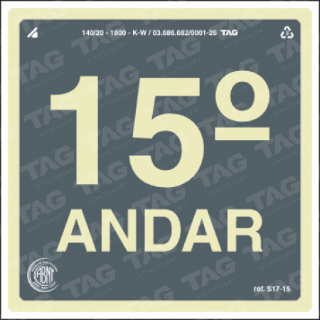 Placa / Sinalização - Referência S17-15 - 15º andar