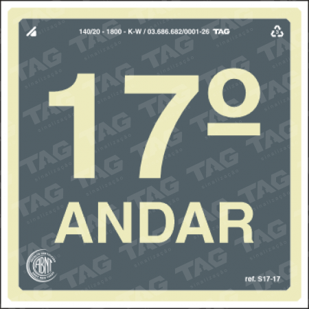 Placa / Sinalização - Referência S17-17 - 17º andar
