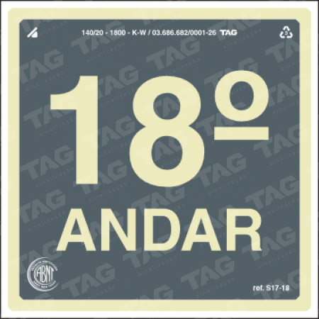 Placa / Sinalização - Referência S17-18 - 18º andar