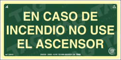 Placa / Sinalização - Referência S29-E - Orientação e Salvamento - En caso de Incendio no use el ascensor